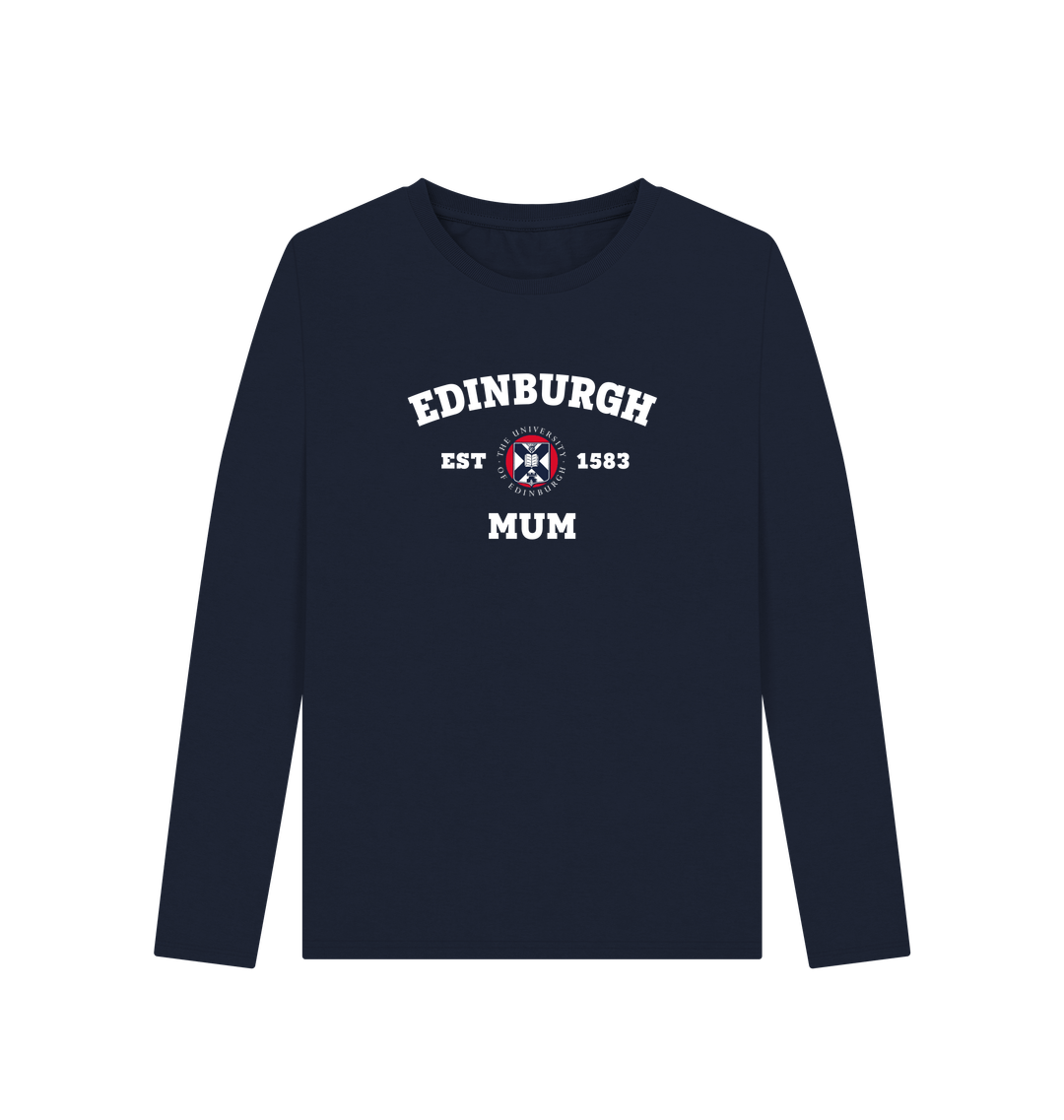 Navy Blue Printed Long Sleeve T Shirt