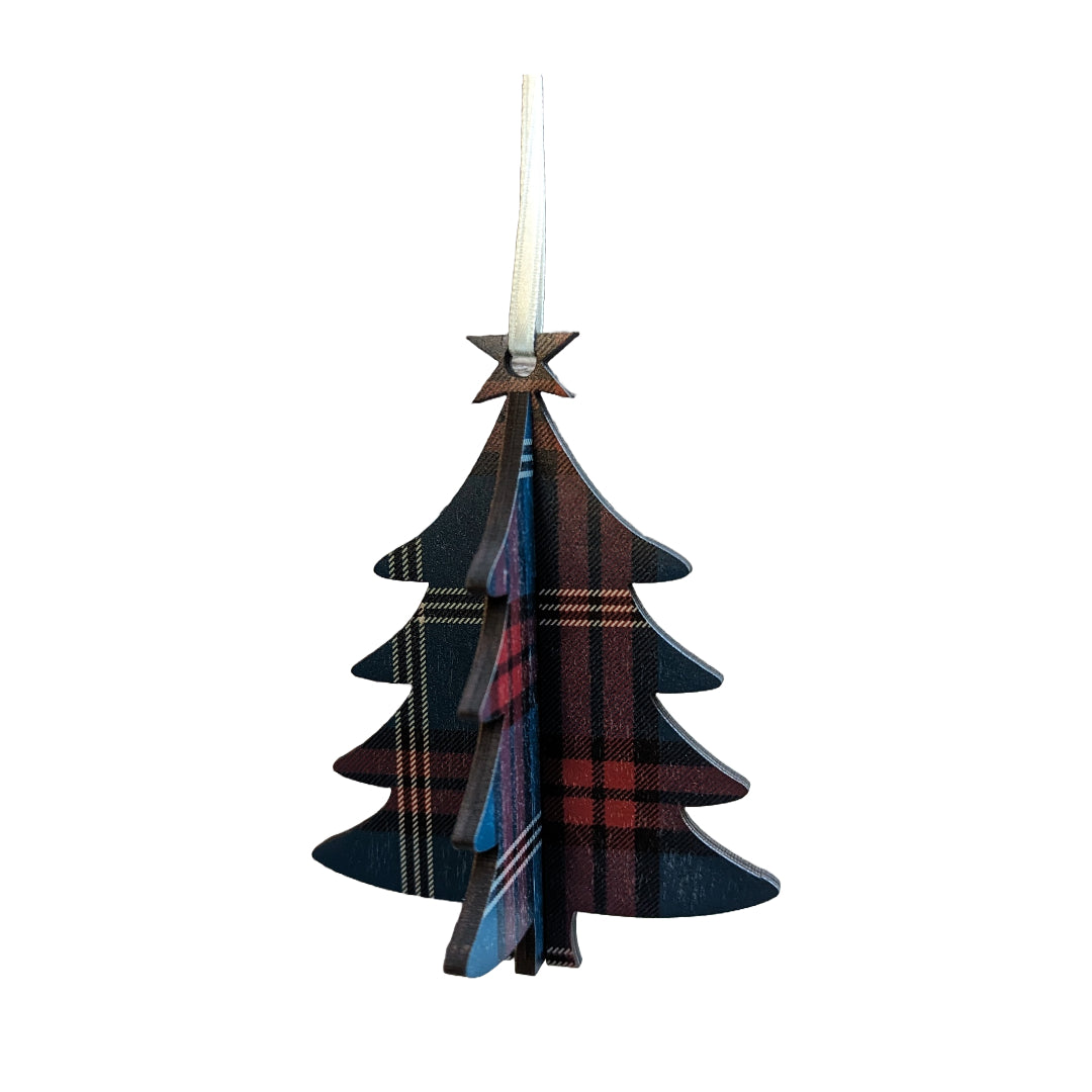 3D Tartan Tree Decoration