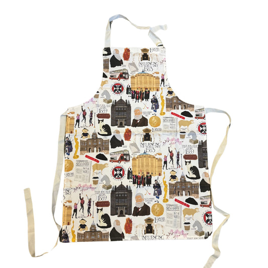 Apron featuring Heritage Collection illustration designed by Esther
