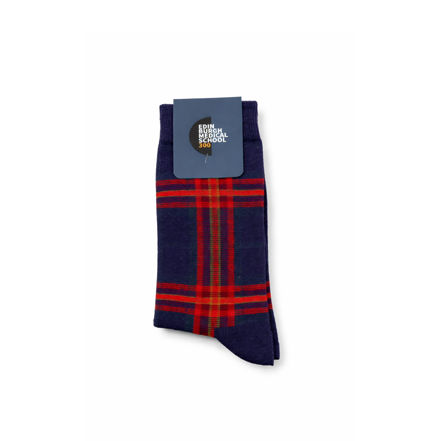 Edinburgh Medical School tartan socks in EMS300 packaging