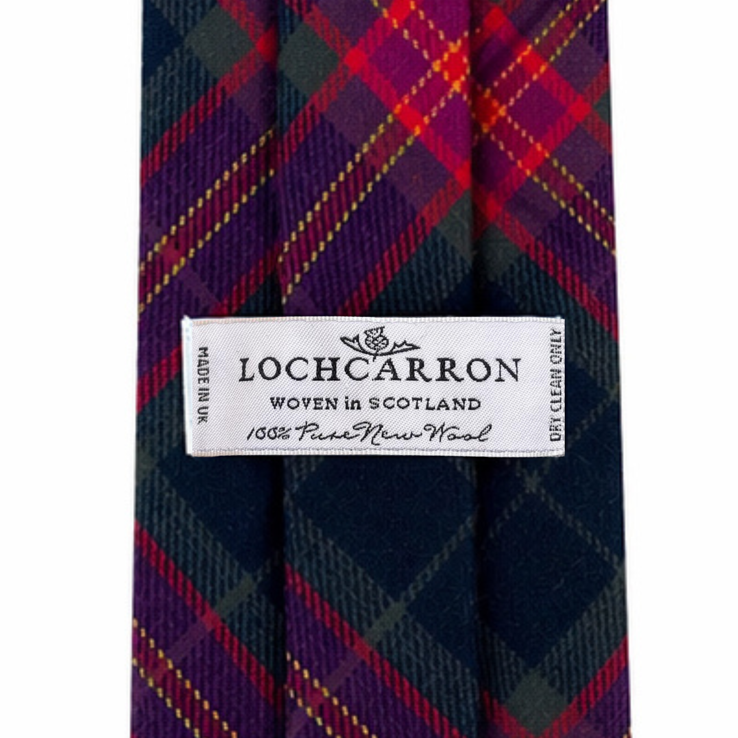 Lochcarron label on back of neck tie..