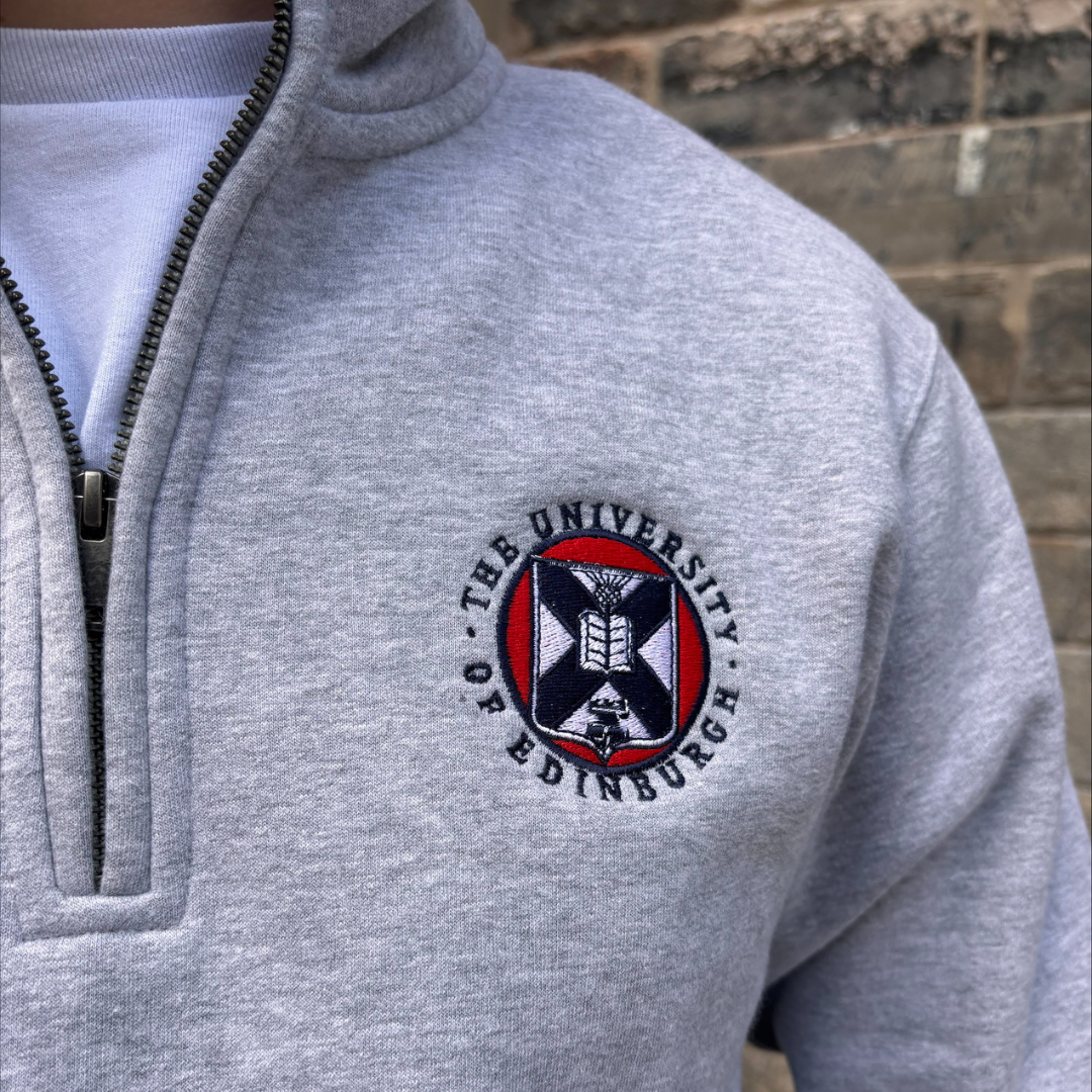 Embroidered Quarter Zip Sweatshirt
