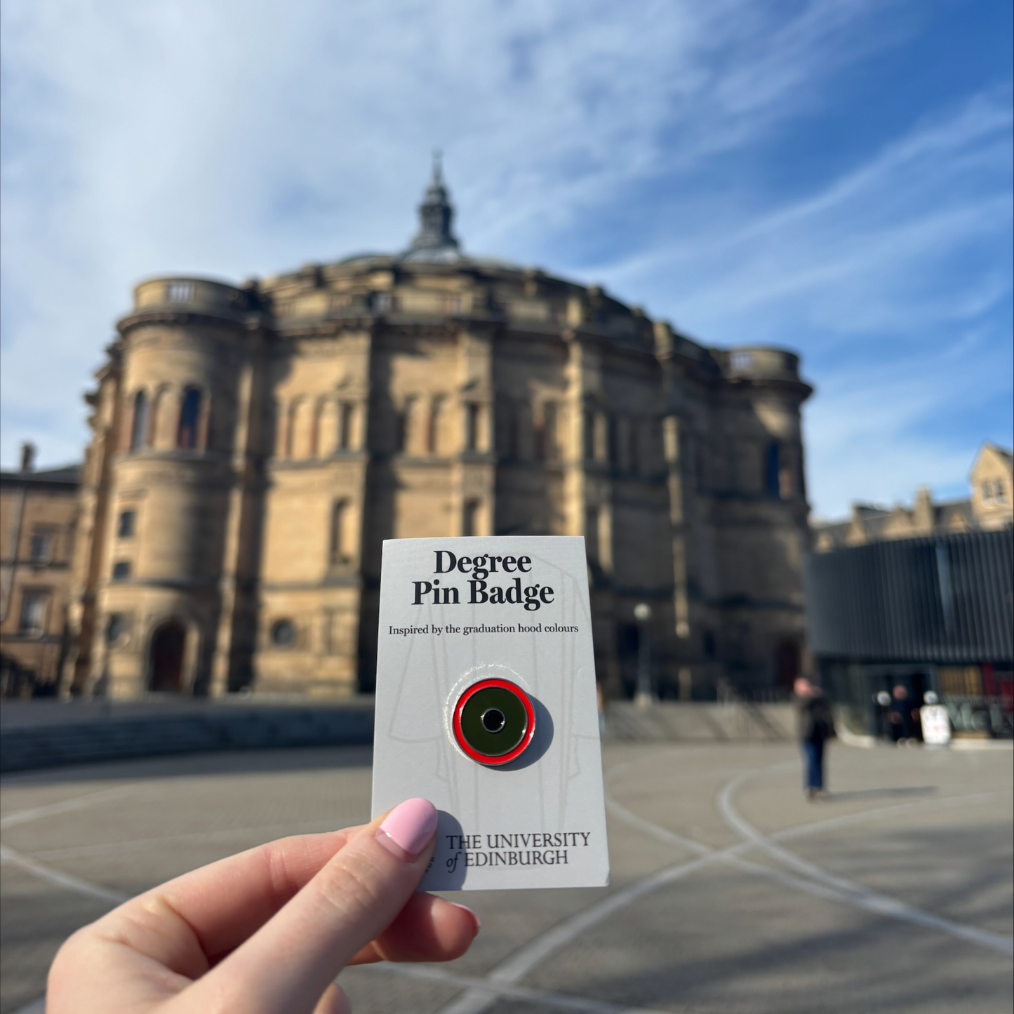 Engineering: Round pin with red outer circle, dark green middle circle and black inner circle