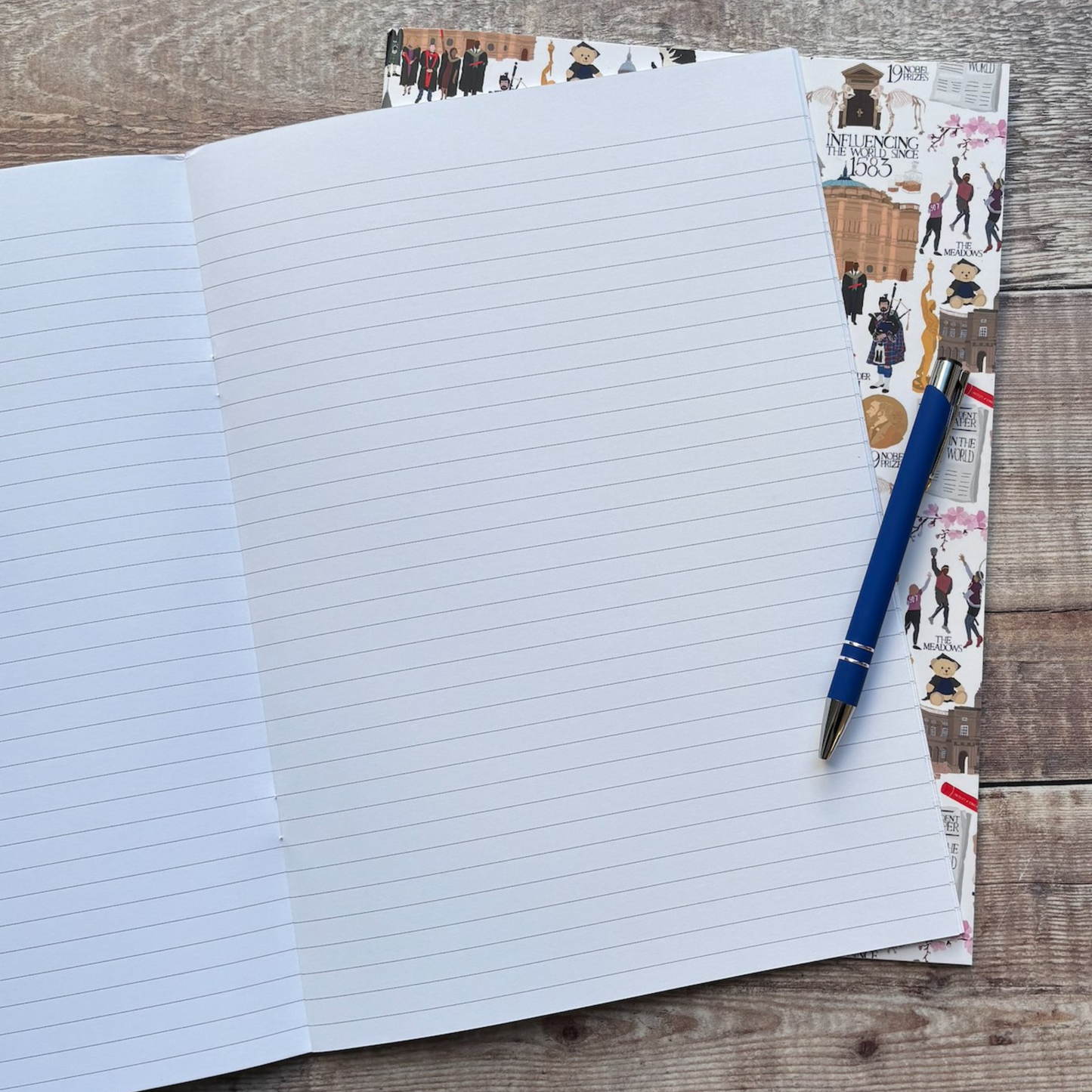 The inside of the A4 Heritage Collection notebook. It features full A4 sheets of lined paper with room for a heading.