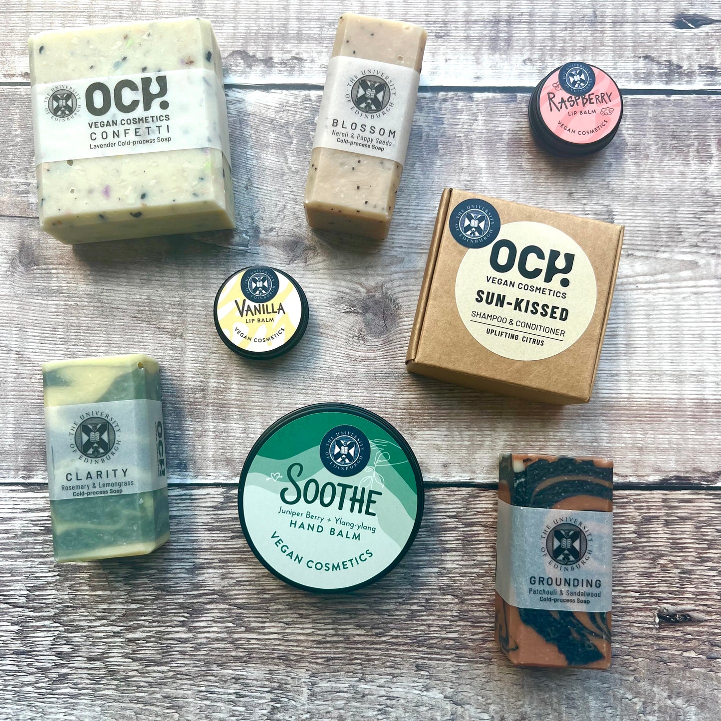 Selection of Och Vegan Cosmetics.