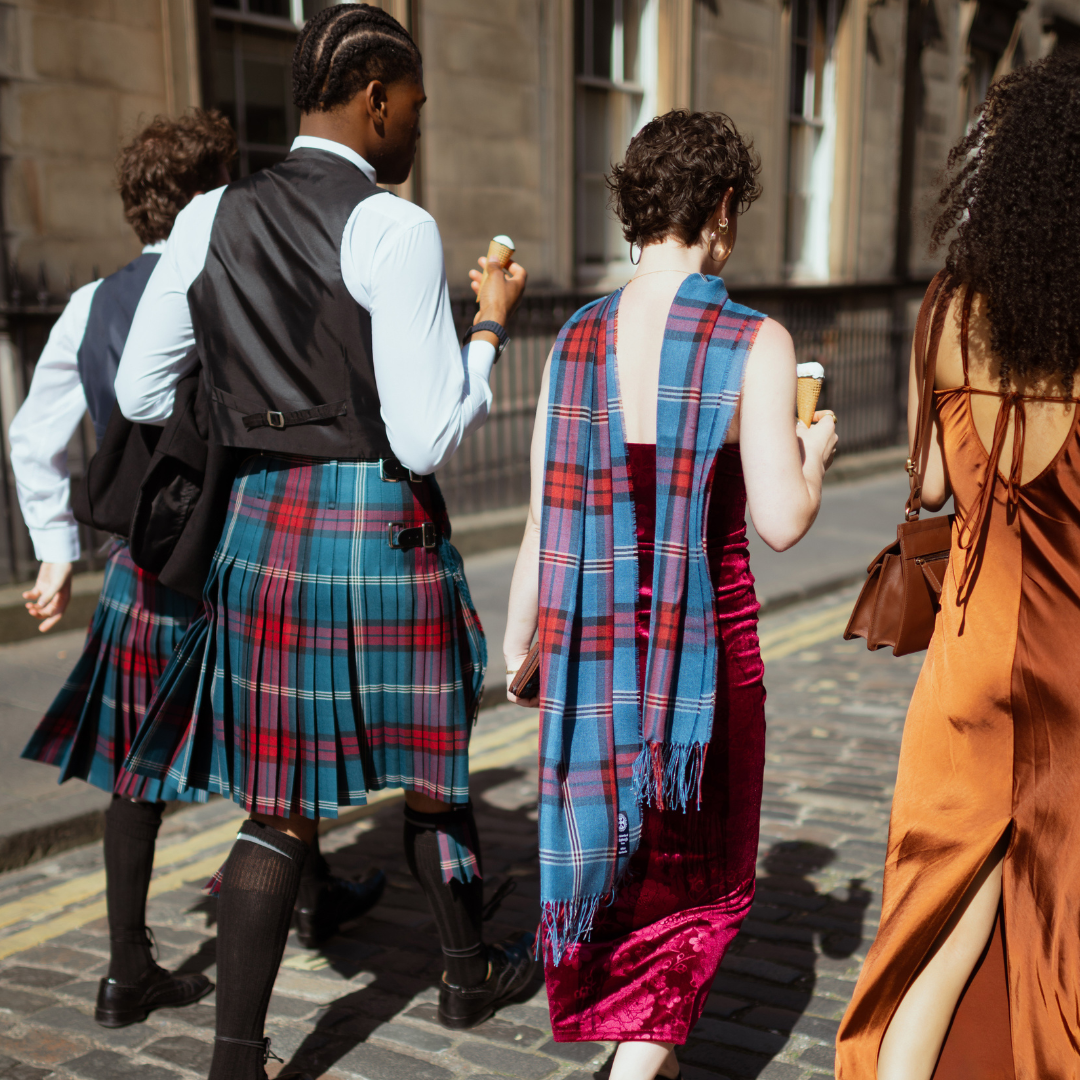Lightweight Silk/Wool Tartan Scarf