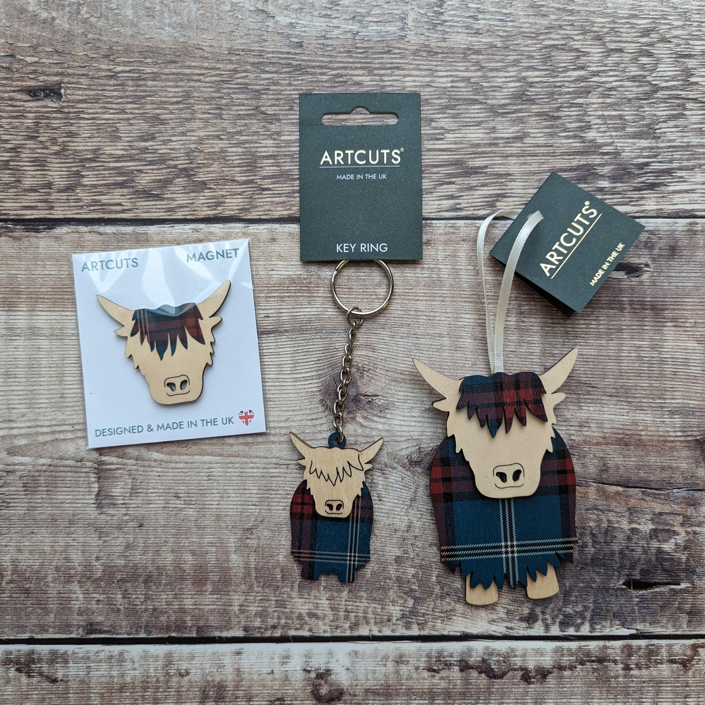 Tartan Highland Cow Keyring