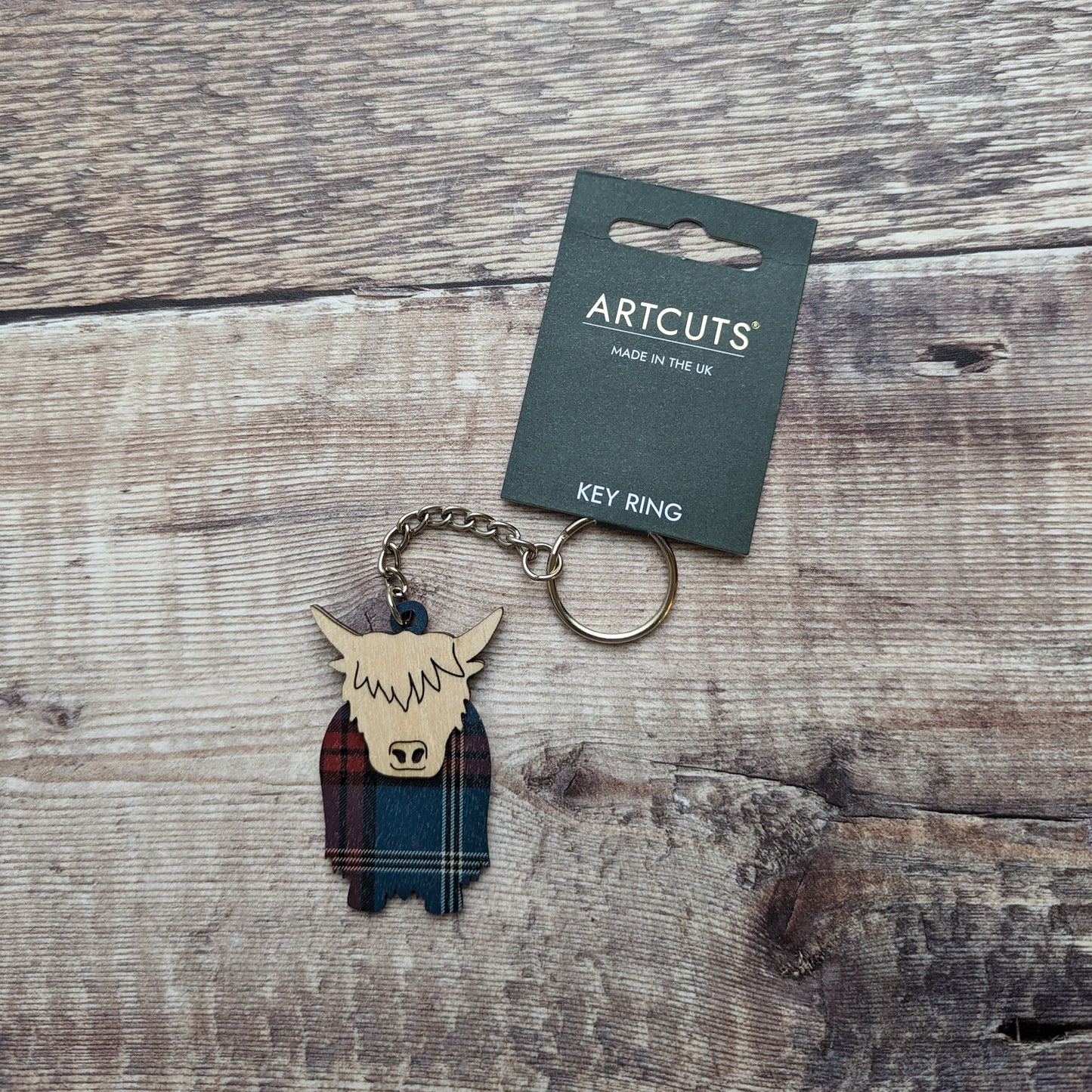 Tartan Highland Cow Keyring