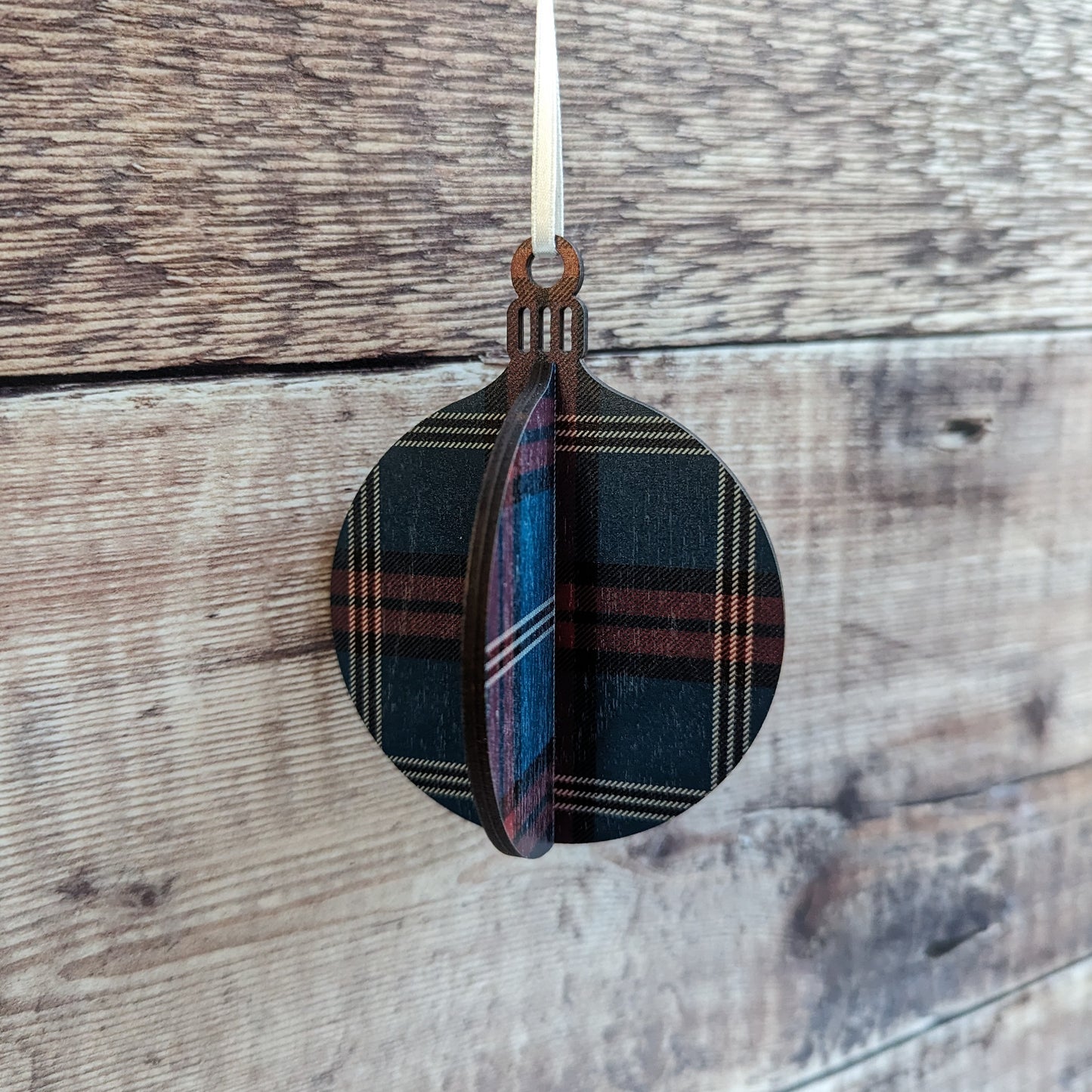 3D Tartan Bauble Decoration