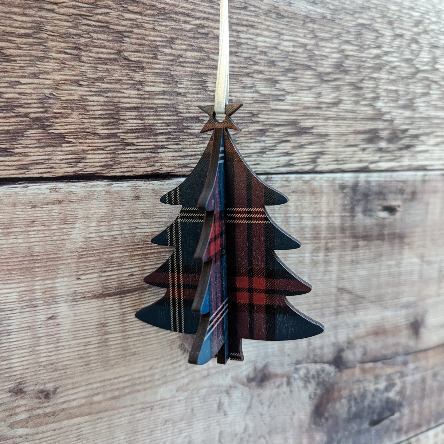 3D Tartan Tree Decoration
