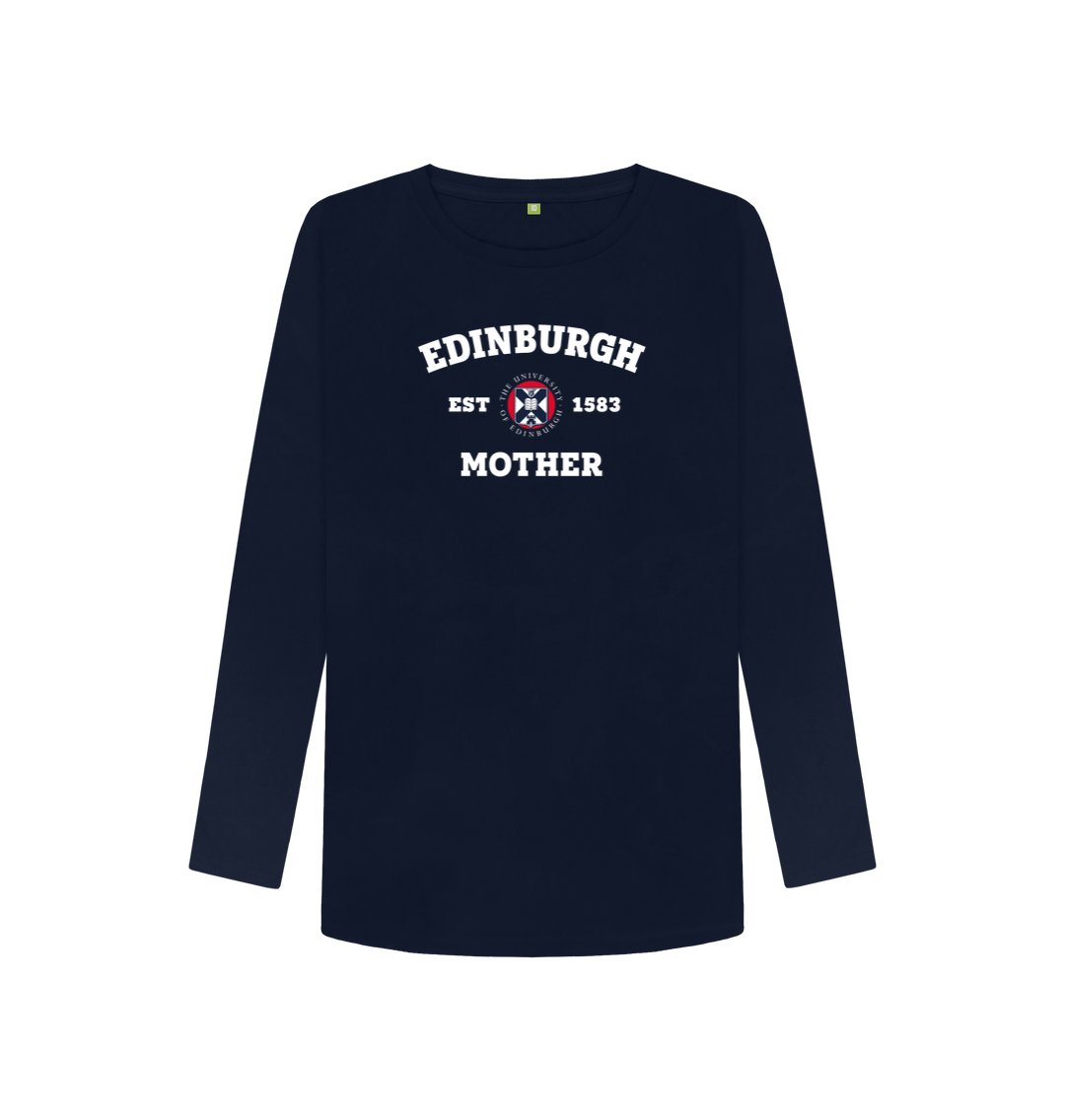Navy Blue Printed Long Sleeve T Shirt Front