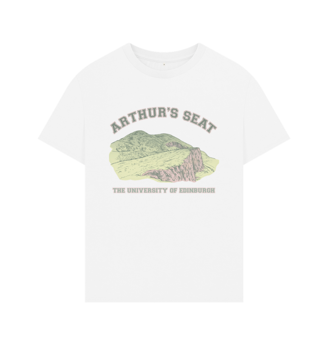 White Arthur's Seat Oversized Graphic T-Shirt (Men's Fit)