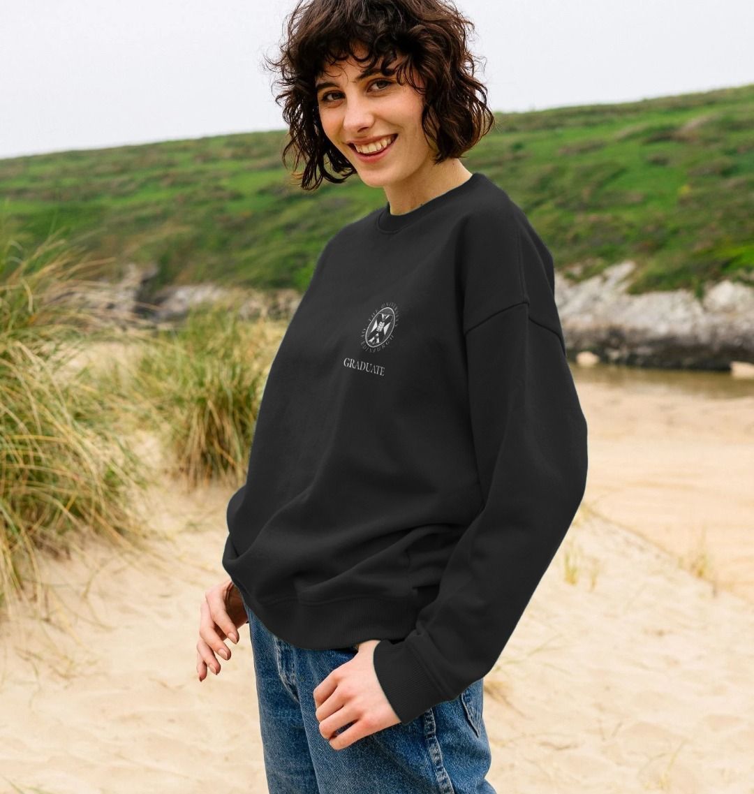 Model wears Black Class of 2023 Women's Oversized Sweatshirt.