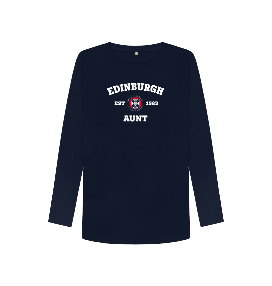 Navy Blue Printed Long Sleeve T Shirt Front