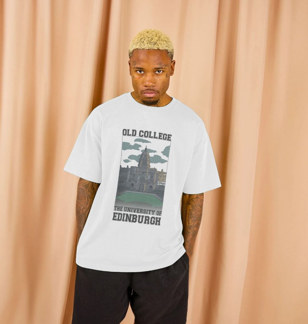 Old College Oversize Graphic T-Shirt (Men's Fit)