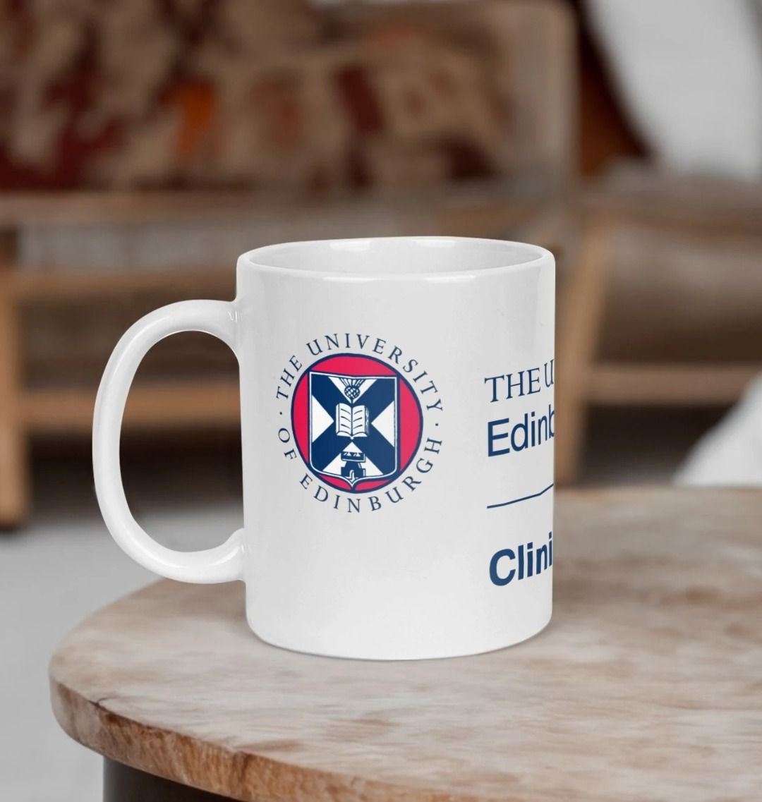 White Edinburgh Medical School - Clinical Sciences Mug with multi-colour printed University crest and logo