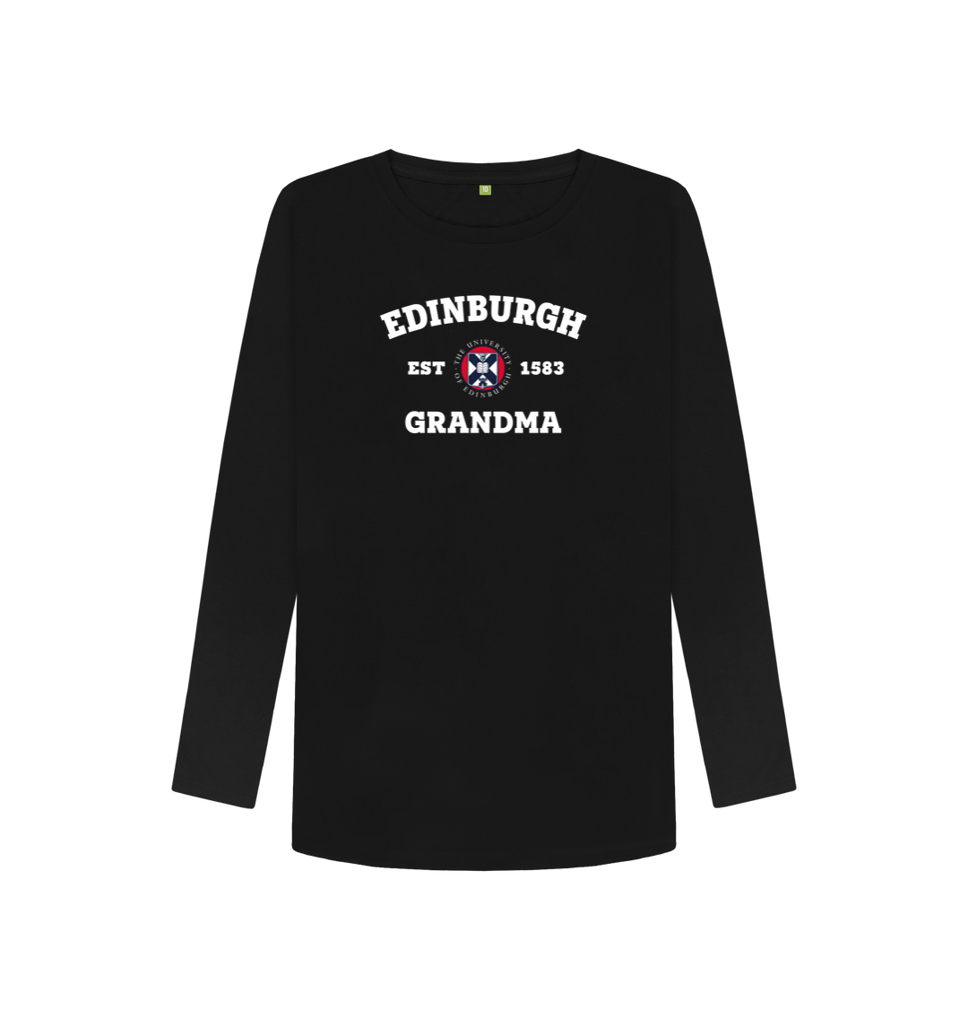 Black Printed Long Sleeve T Shirt Front