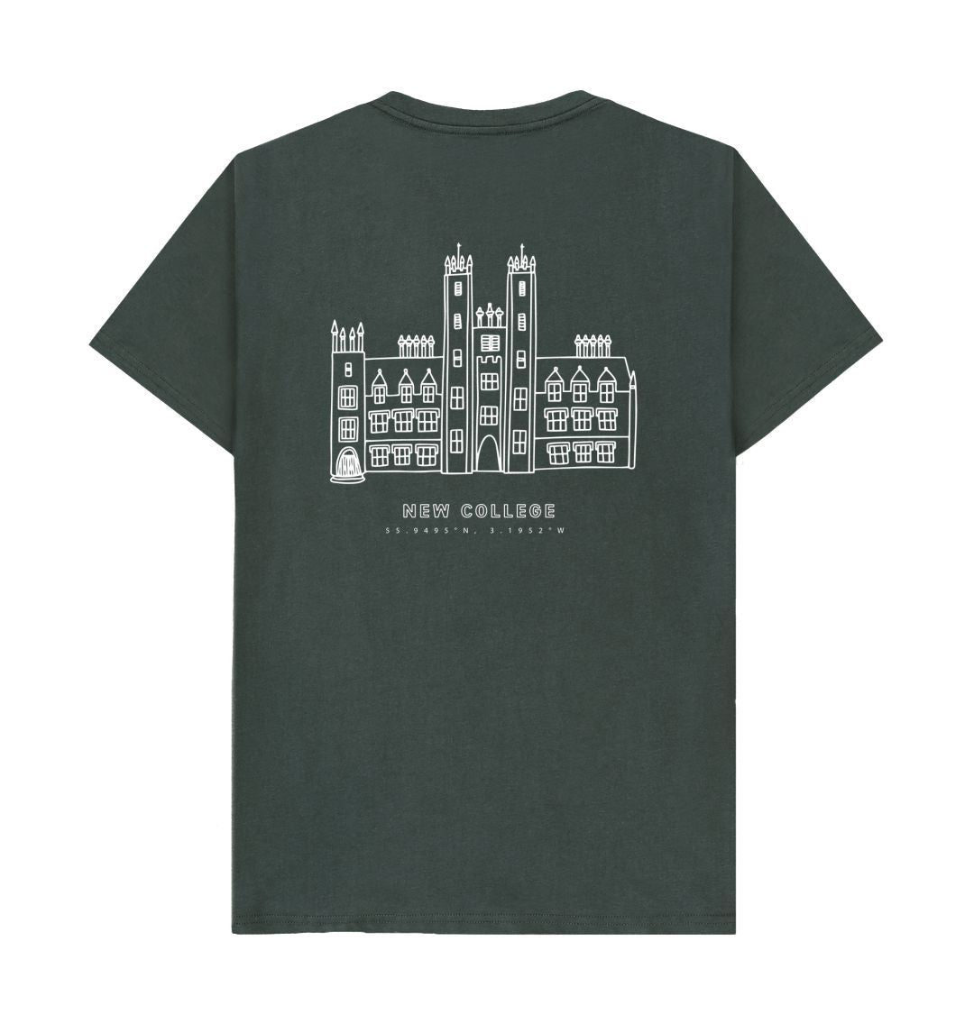 Back of Dark Grey New College Coordinates Design T-Shirt