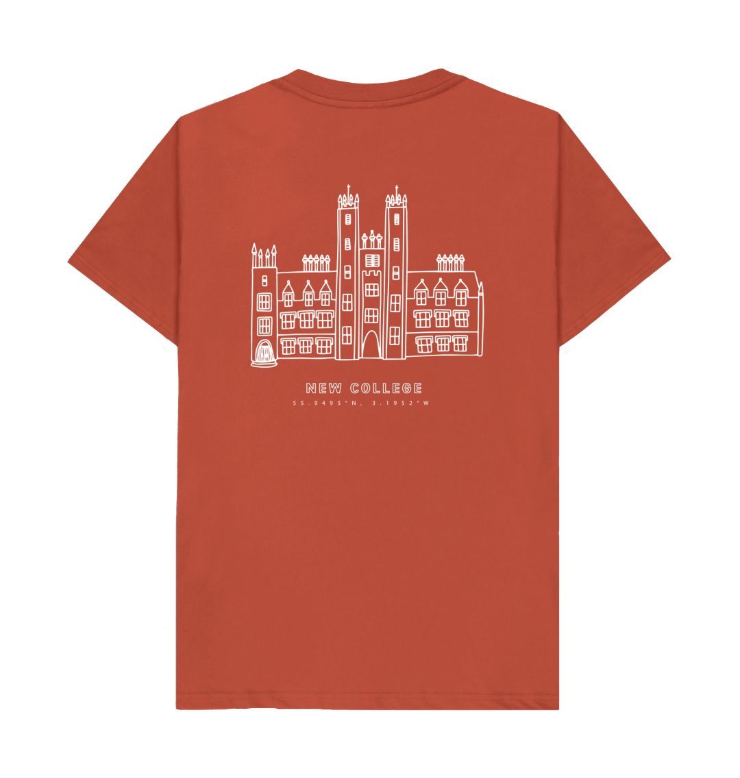 Back of Rust New College Coordinates Design T-Shirt