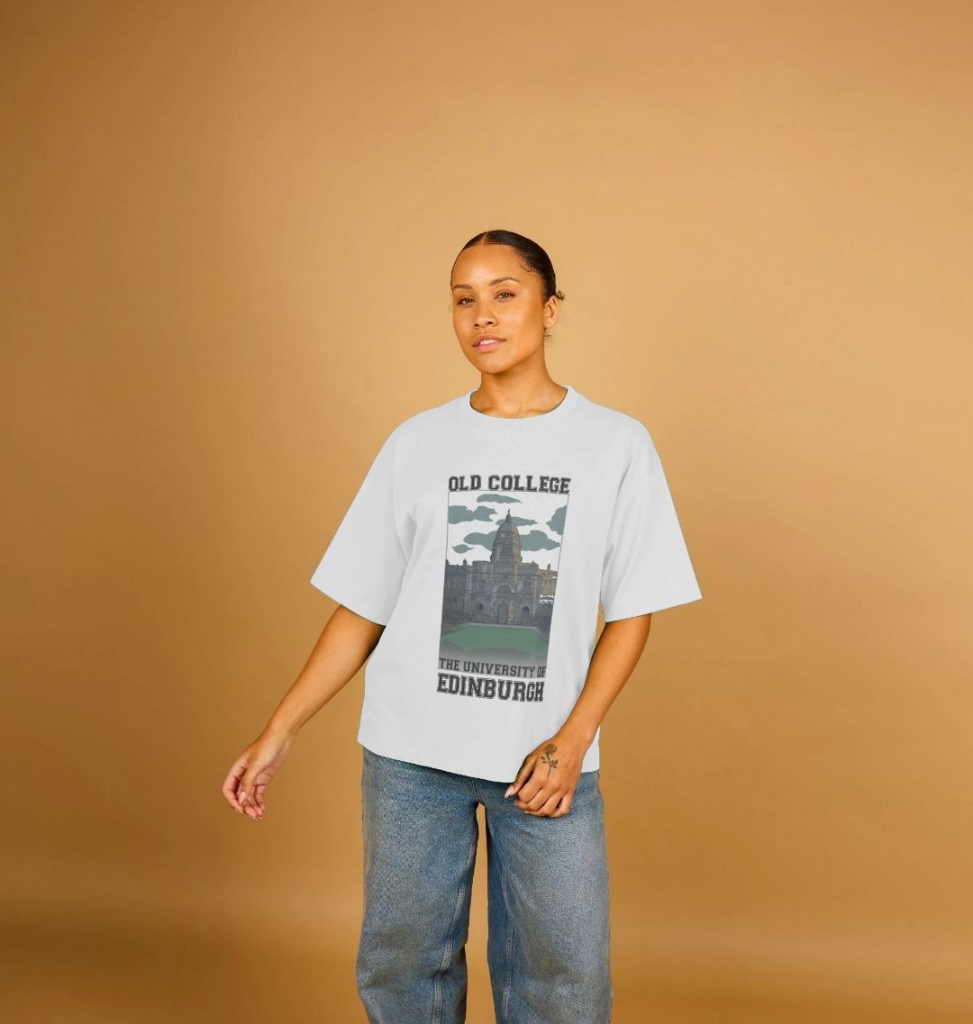 Old College Oversized Graphic T-Shirt (Women's Fit)