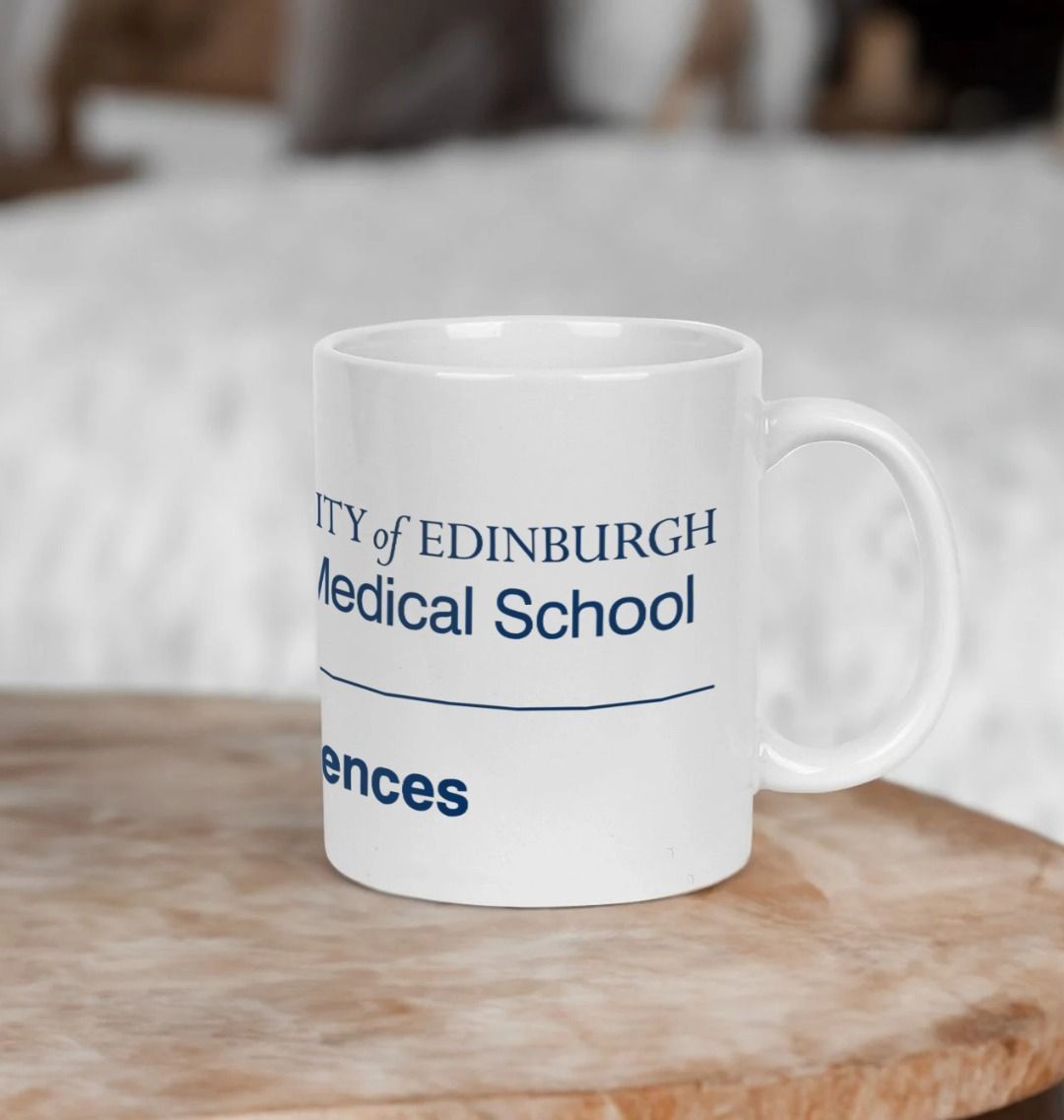 White Edinburgh Medical School - Clinical Sciences Mug with multi-colour printed University crest and logo