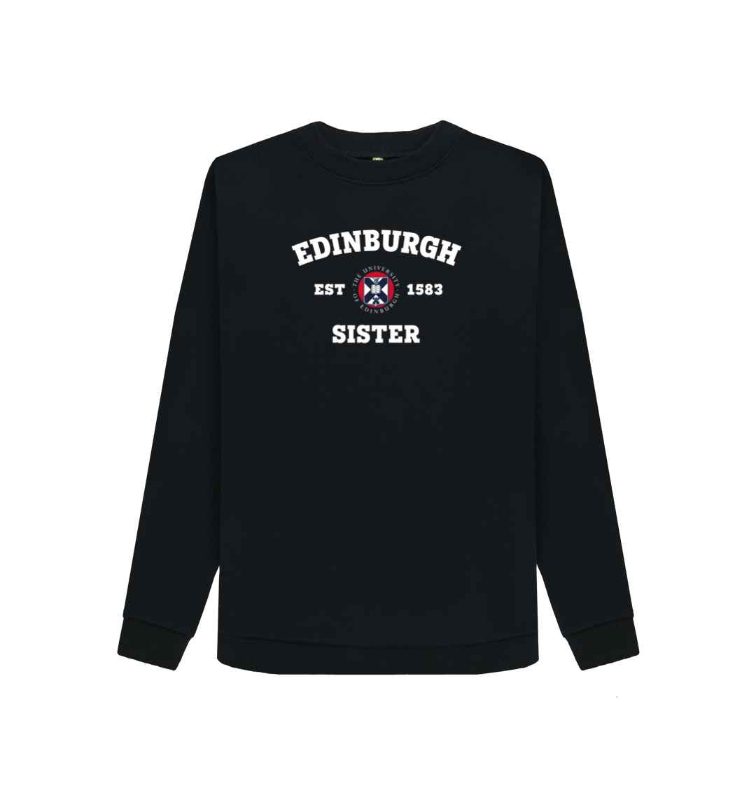 Black Printed Sweater Front