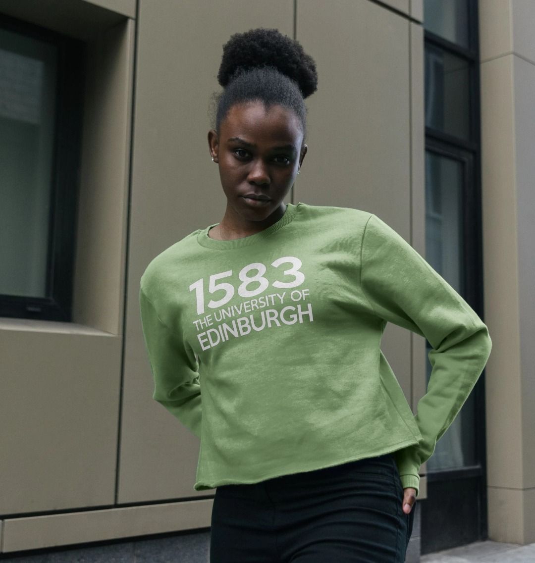 Model wears Sage Women's 1583 Boxy Sweater