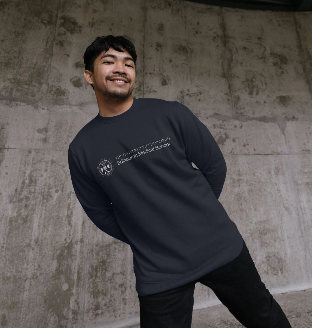 A model wearing our Edinburgh Medical School Sweatshirt