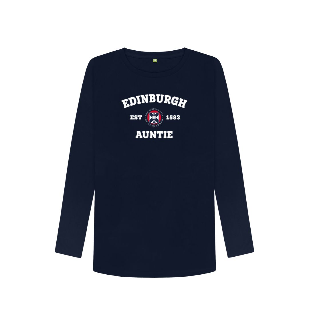 Navy Blue Edinburgh Auntie Long Sleeved T-shirt