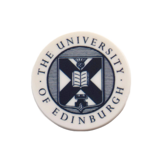 Circular magnet with the University Of Edinburgh's crest