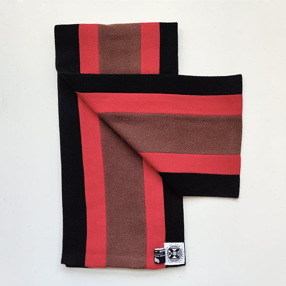 Black, red and brown graduation scarf for PHD award.