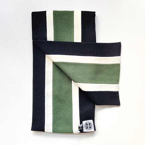Black, white and green scarf for Bsc award. 
