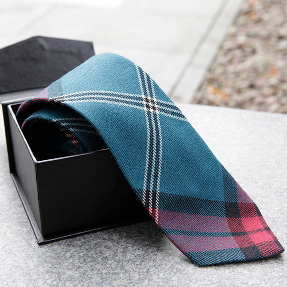 Tartan Tie rolled up in Box