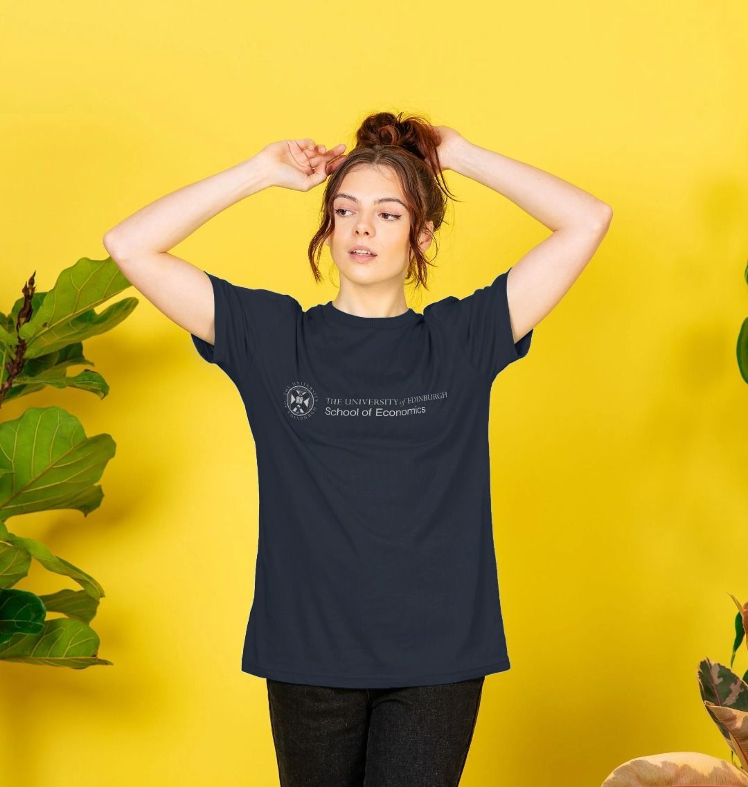 A model wearing our School of Economics T Shirt