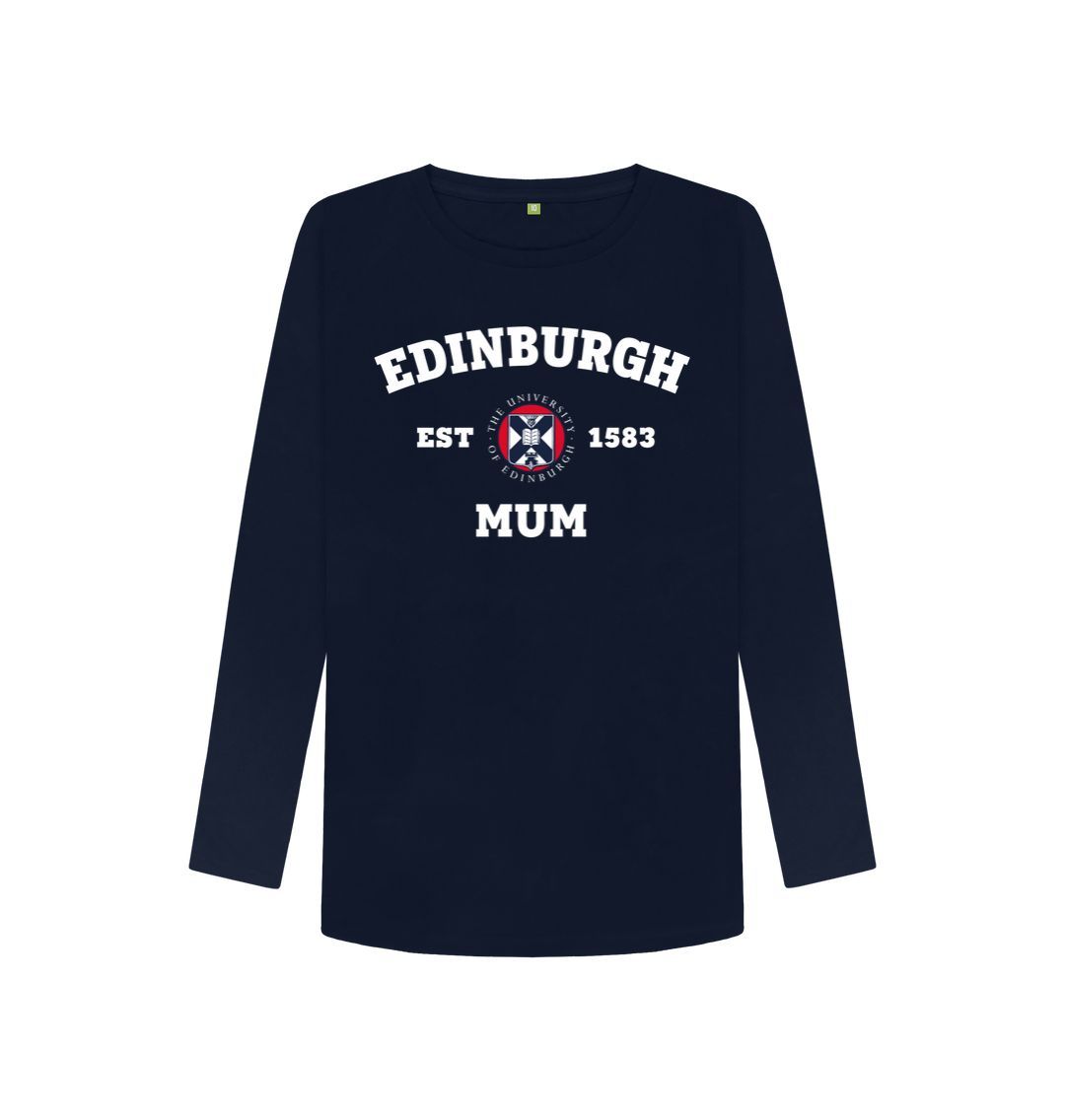 Navy Blue Edinburgh Mum Long Sleeved T-shirt