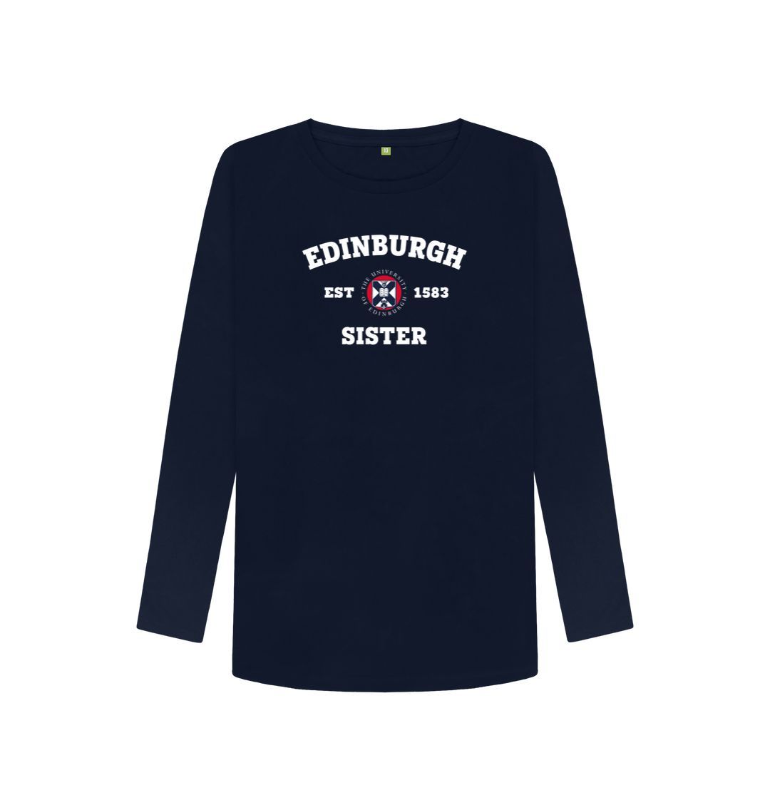 Navy Blue Edinburgh Sister Long Sleeved T-shirt