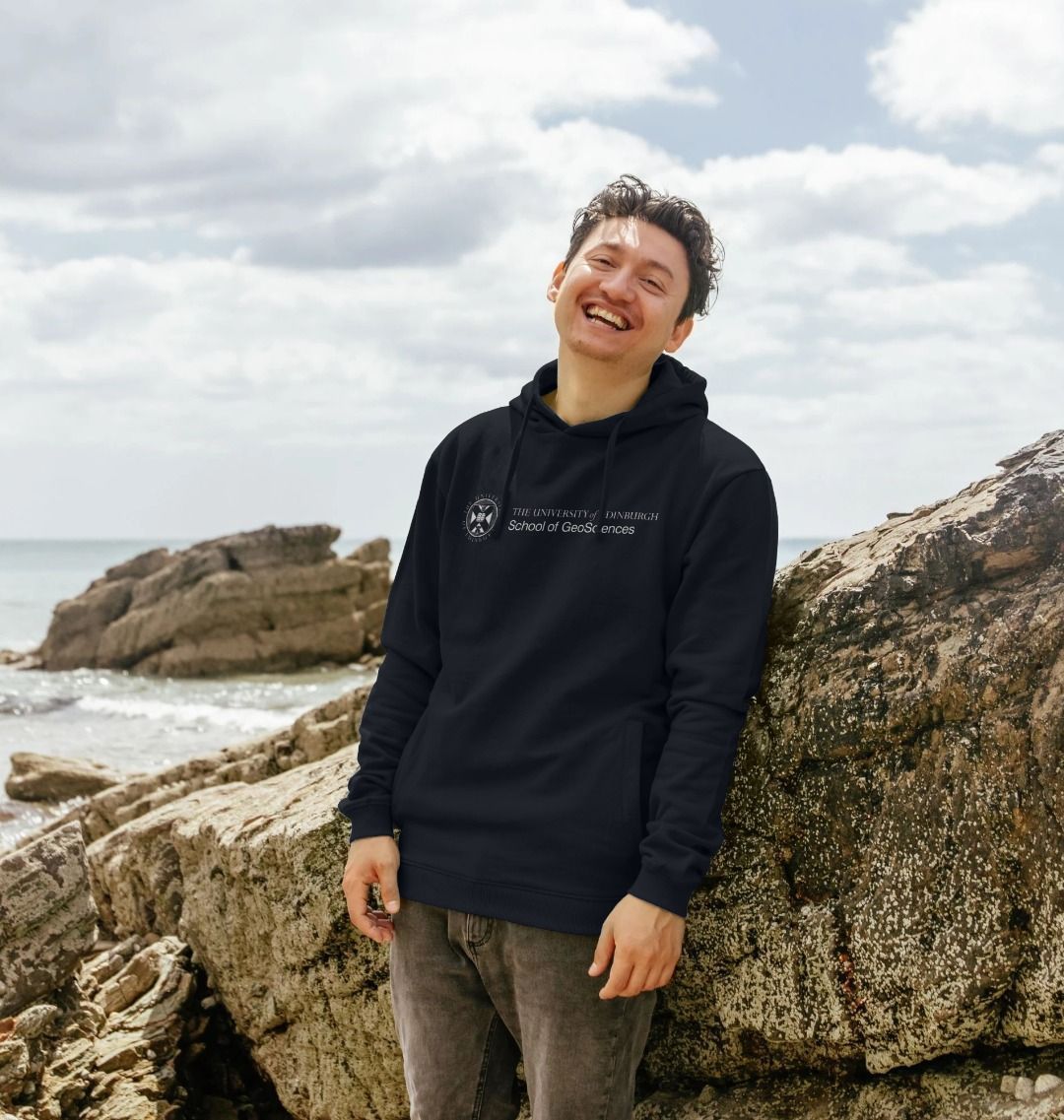 A model wearing our School of GeoSciences Hoodie