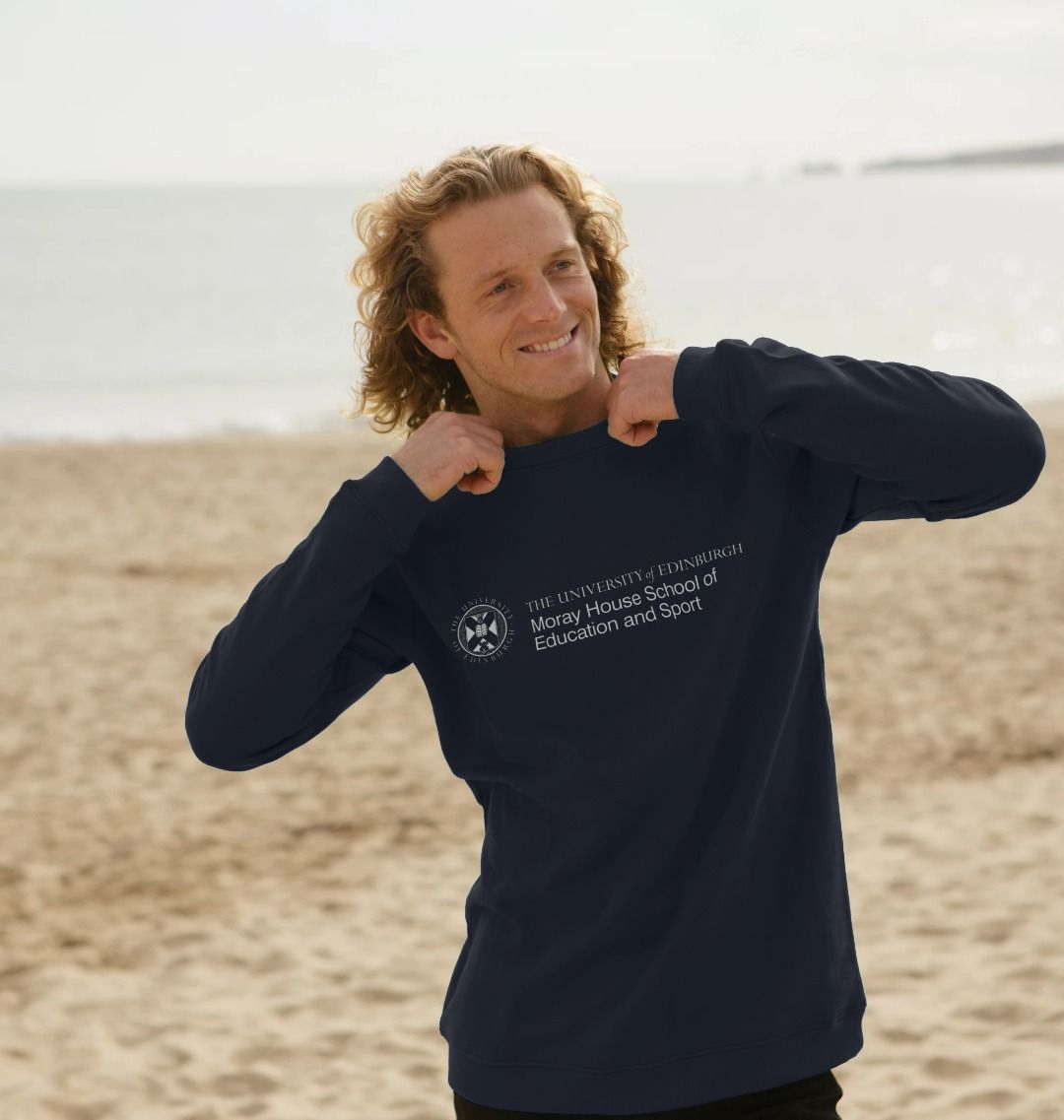 A model wearing our  Moray House Sweatshirt