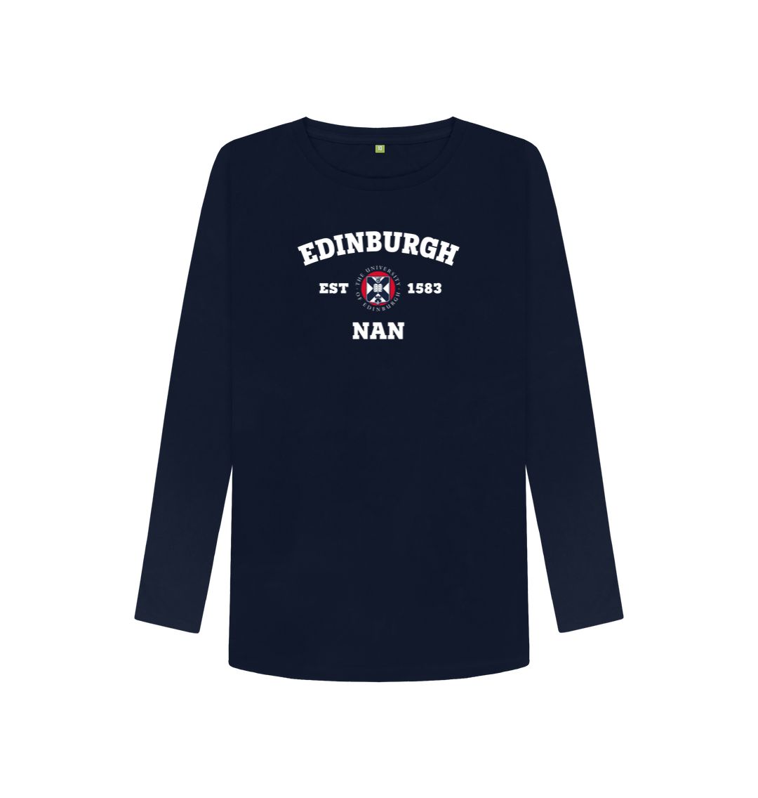 Navy Blue Edinburgh Nan Long Sleeved T-shirt