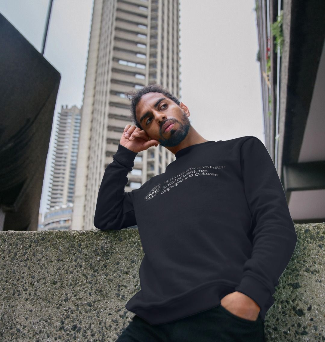 A model wearing our School of Literatures, Languages and Cultures Swetashirt