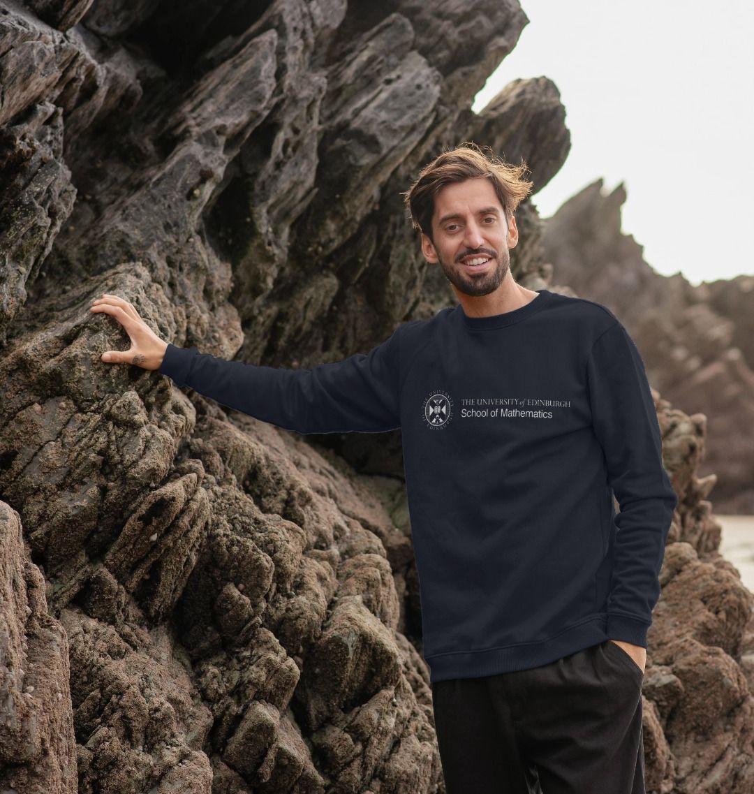 A model wearing our School of Mathematics Sweatshirt