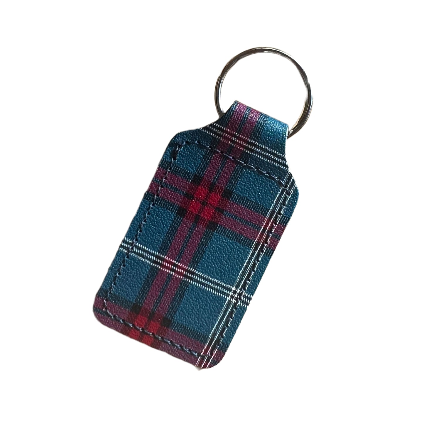 Key ring with a tartan design