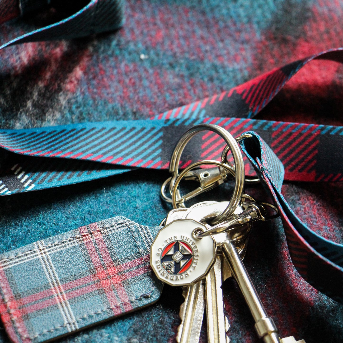 Leather Tartan Keyring