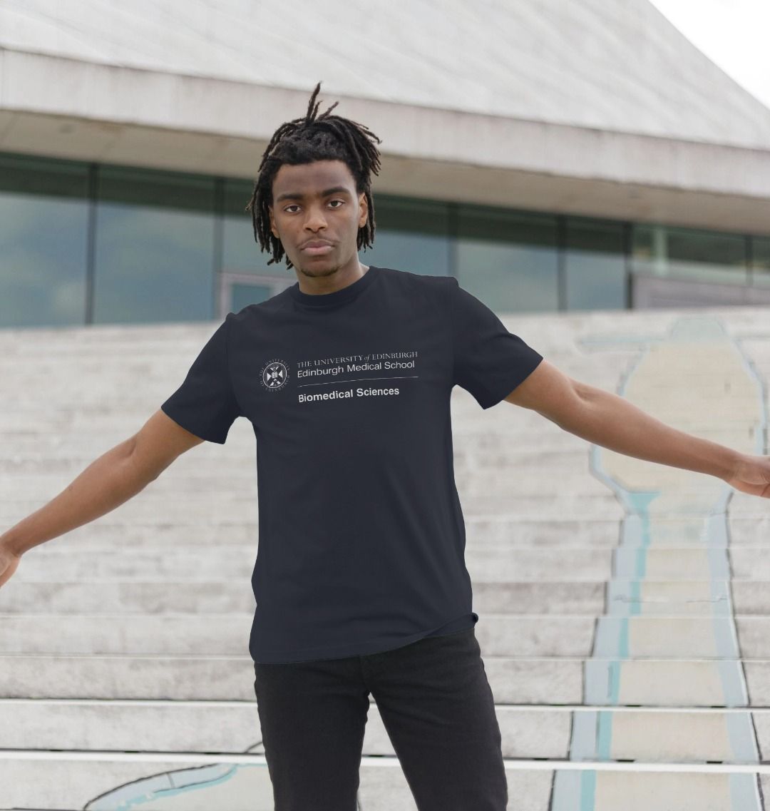 A model wearing our Edinburgh Medical School - Biomedical Sciences T Shirt 