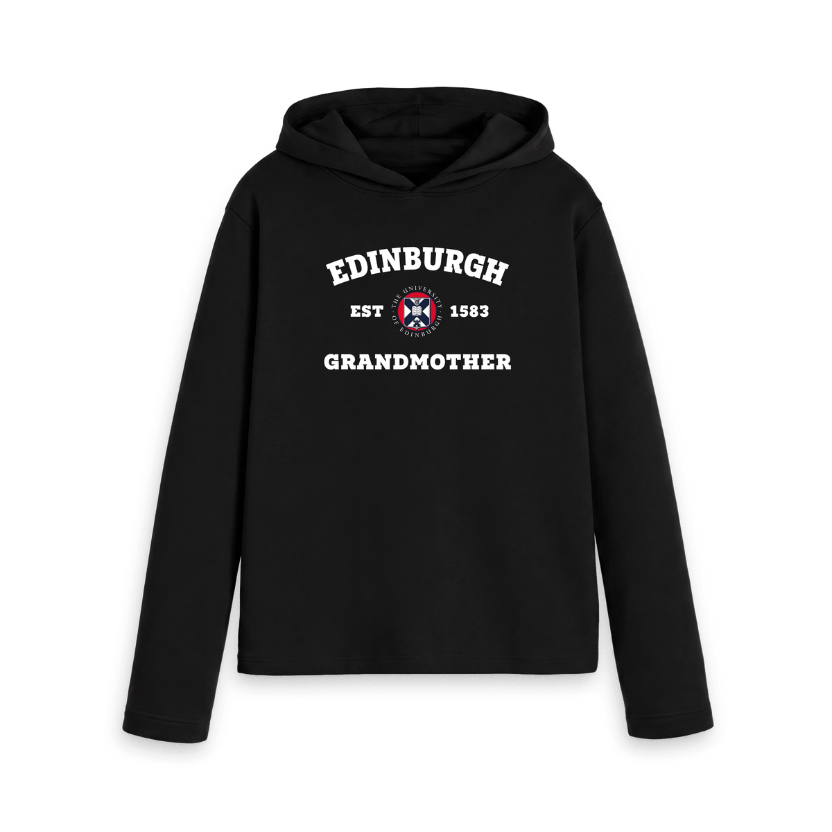 Black Printed Hoody Front