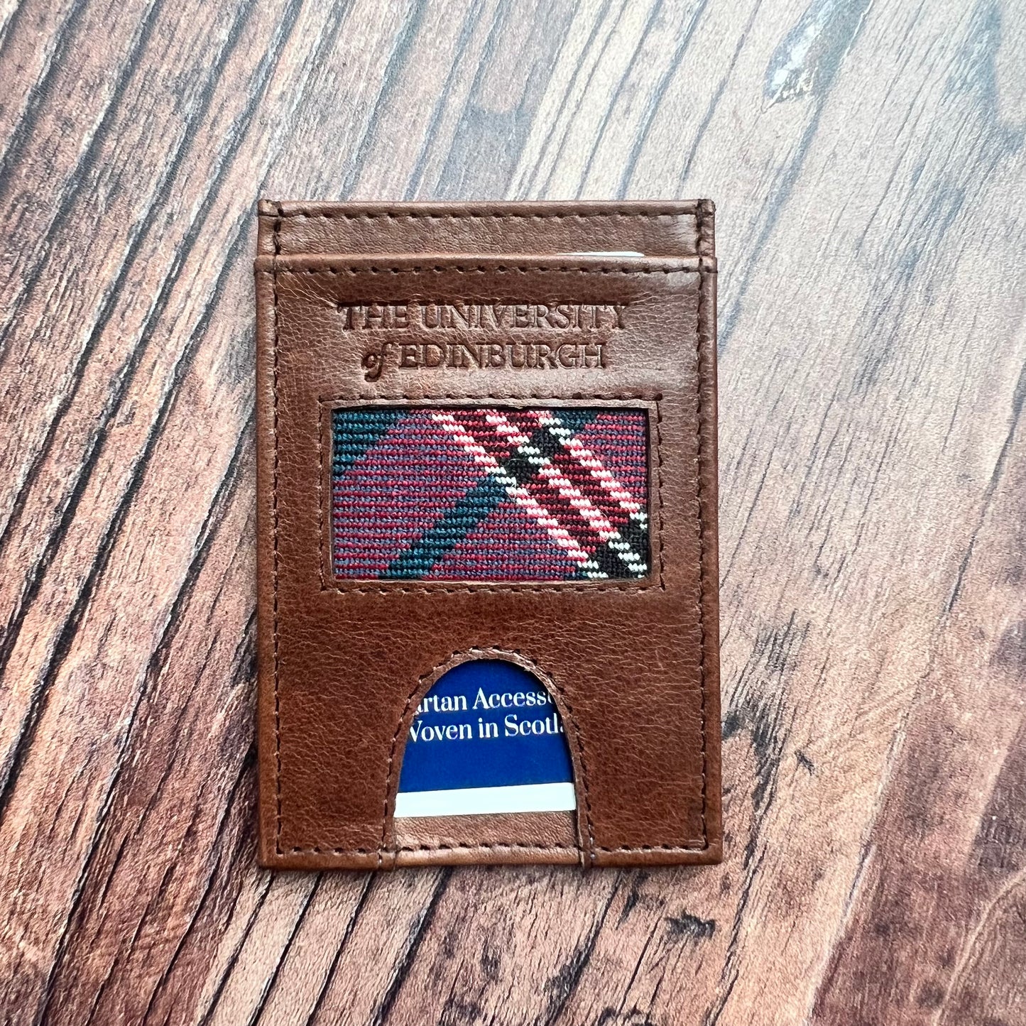 Tartan and Leather Card Holder
