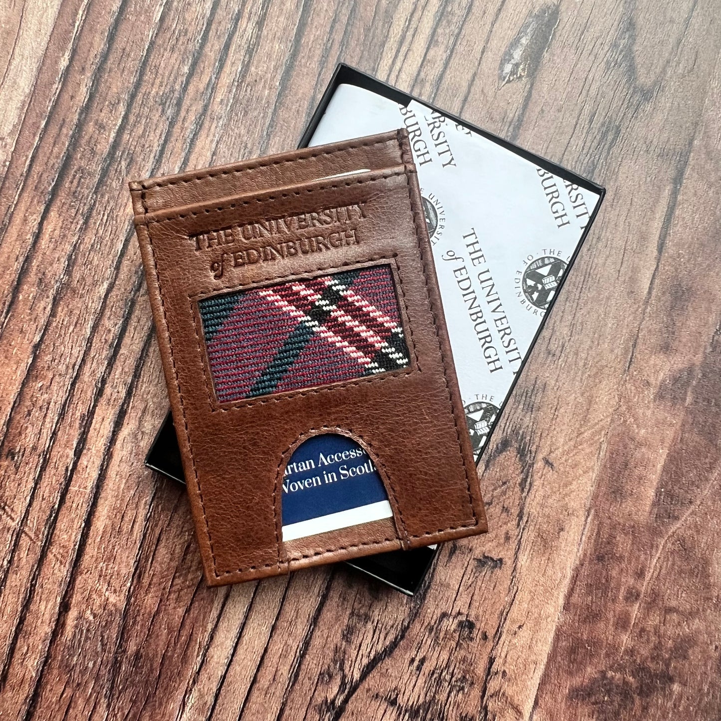 Tartan and Leather Card Holder