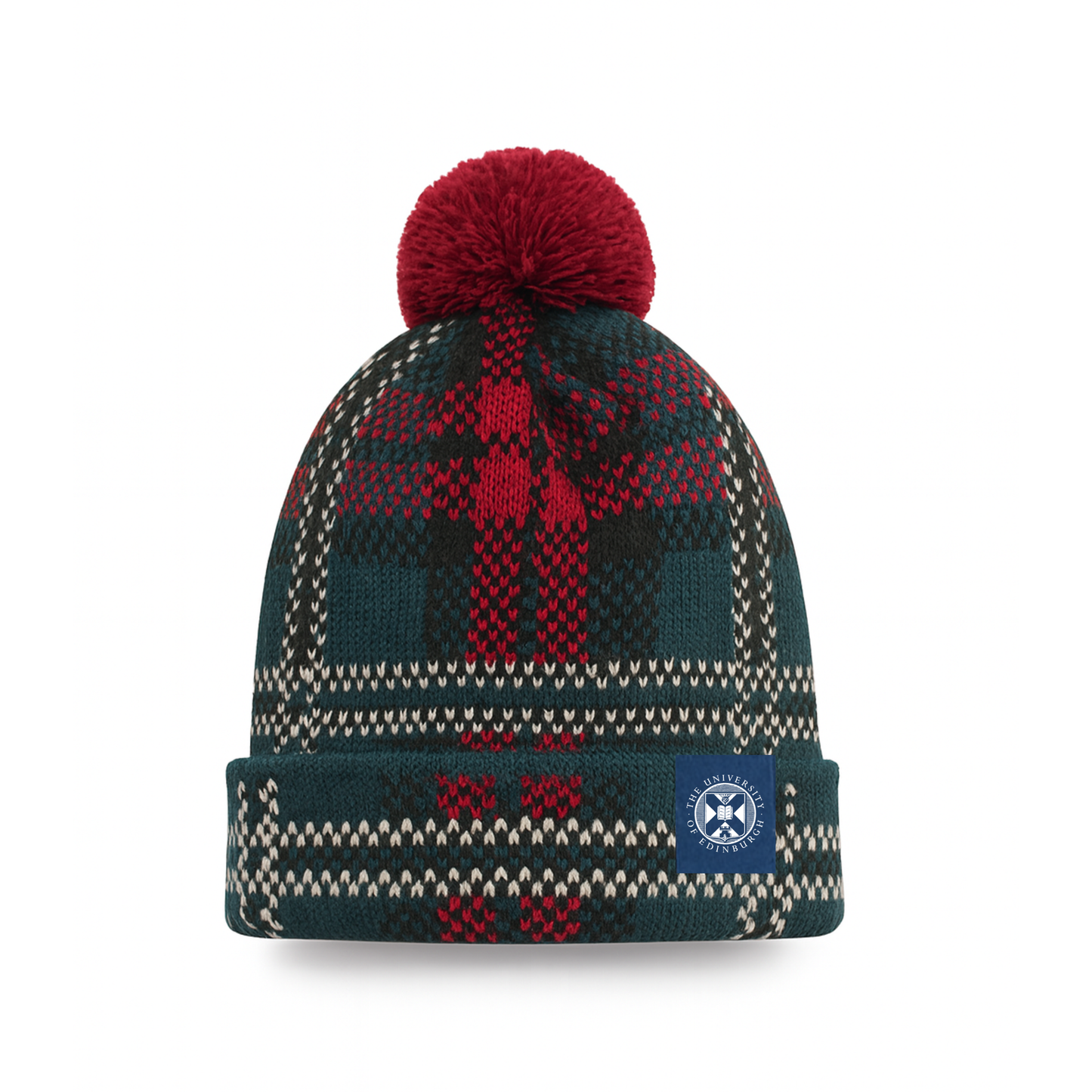 Tartan Pom Pom Wool Beanie