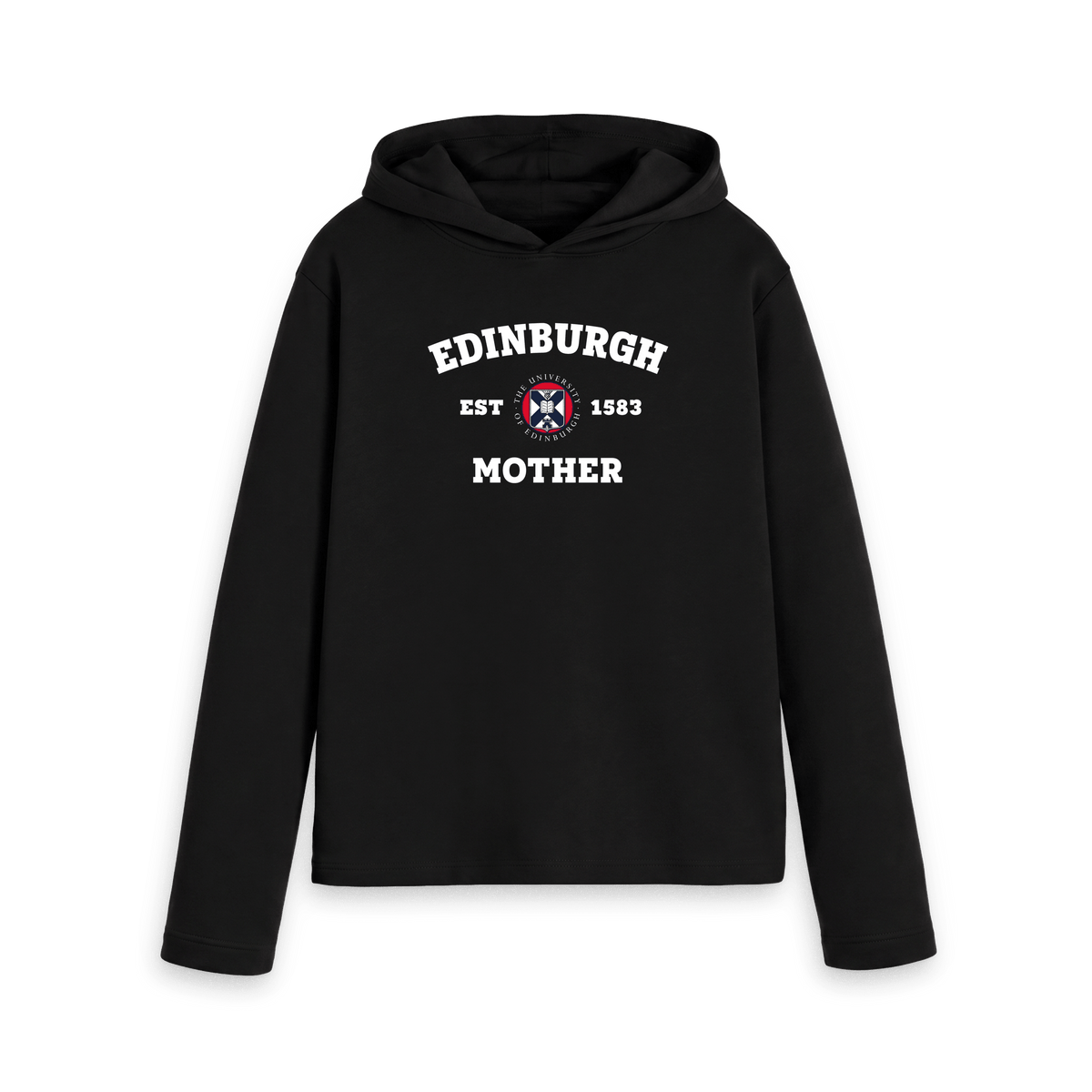Black Printed Hoody Front