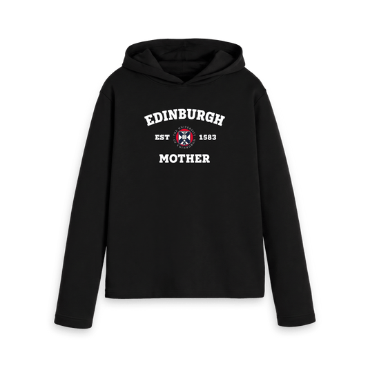 Black Printed Hoody Front
